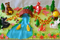 Forest Animals Birthday Cake